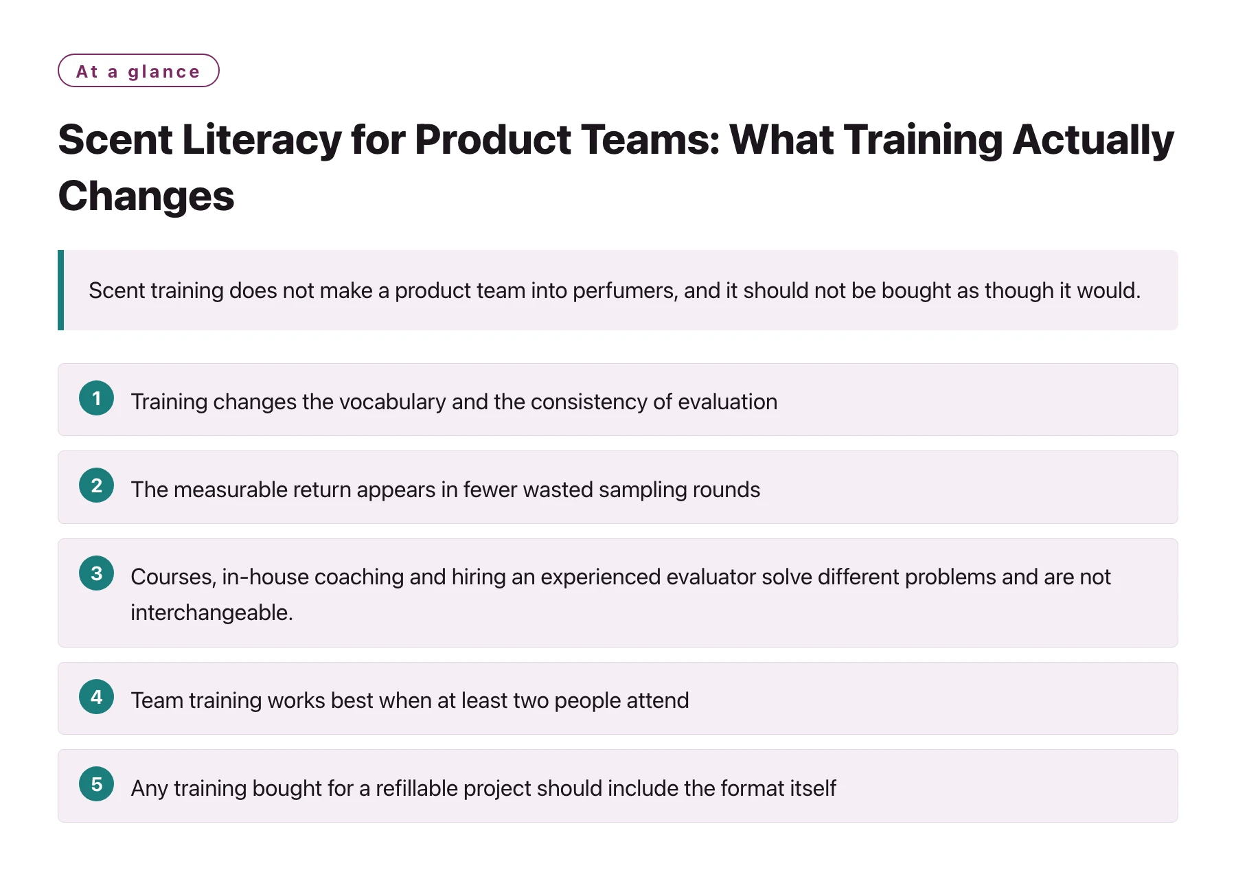 Scent Literacy for Product Teams: What Training Actually Changes——全文要点速览
